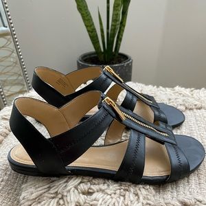 Michael Kors Berkley T-Strap Flat Sandal, Black